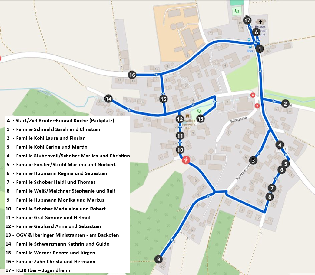 Karte Rundweg Iber leuchtet 2023